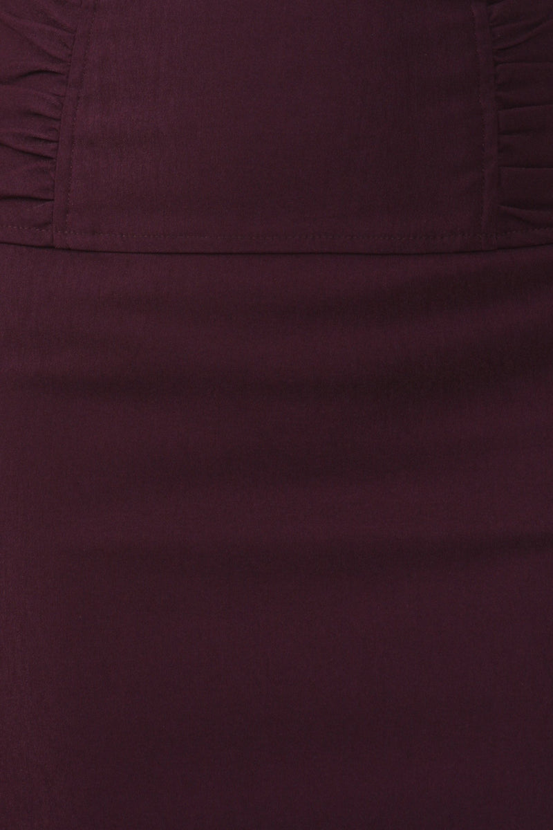 Sakkas Petite High Waist Stretch Pencil Skirt with Shirred Waist Detail