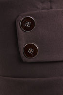 High Waist Stretch Pencil Skirt with Button Detail