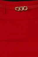 Sakkas Women's Shirred Hip Stretch Pencil Skirt with Skinny Belt