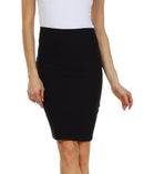 Sakkas High Waist Stretch Pencil Skirt with Rear Bow Accent