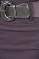 Knee Length High Waist Stretch Pencil Skirt with Wide Beltt