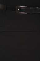 Knee Length High Waist Stretch Pencil Skirt with Skinny Belt