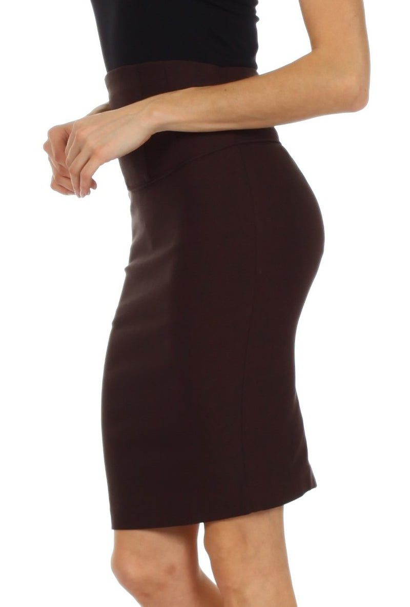 Knee Length High Waist Stretch Pencil Skirt XL / Charcoal Knee Length High Waist Stretch Pencil Skirt XL / Charcoal