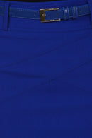 Knee Length Stretch Pencil Skirt with Skinny Belt