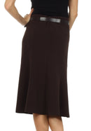 Knee Length A-Line Skirt with Seaming Detail