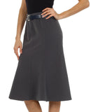 Knee Length A-Line Skirt with Seaming Detail