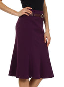 Knee Length A-Line Skirt with Seaming Detail