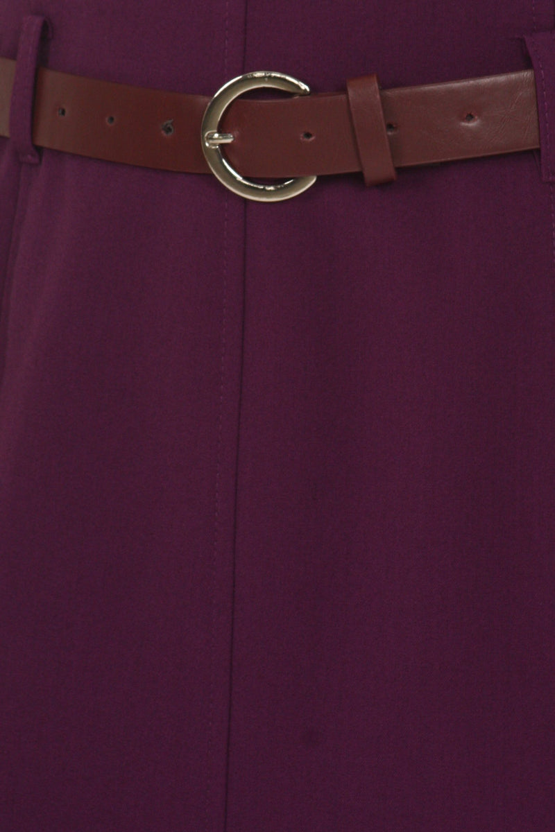 Knee Length A-Line Skirt with Seaming Detail