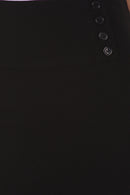 Above the Knee Stretch Pencil Skirt with Four Button Detail