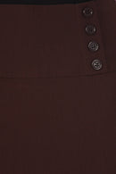 Above the Knee Stretch Pencil Skirt with Four Button Detail