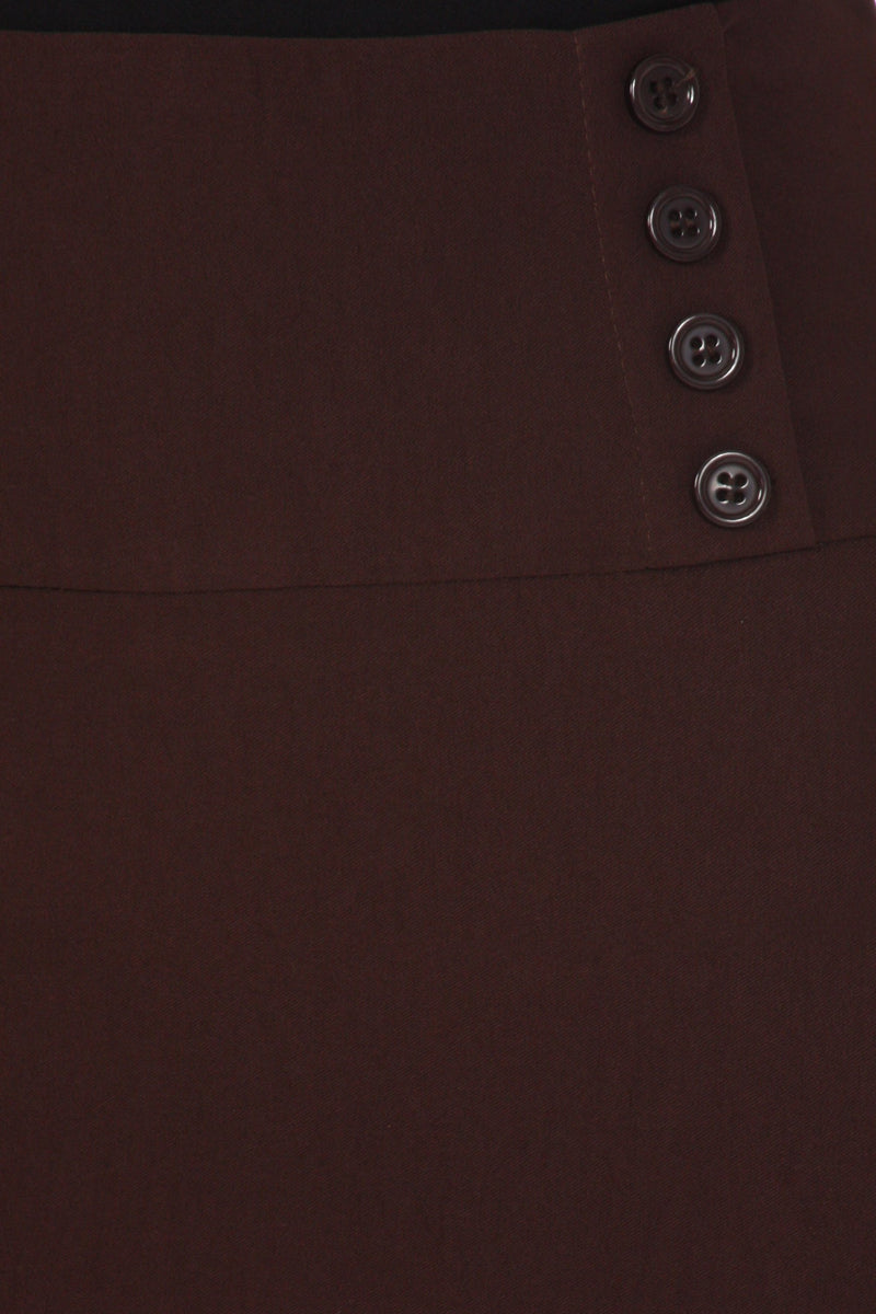Above the Knee Stretch Pencil Skirt with Four Button Detail
