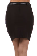 Sakkas Petite Stretch Short Pencil Skirt with Skinny Belt