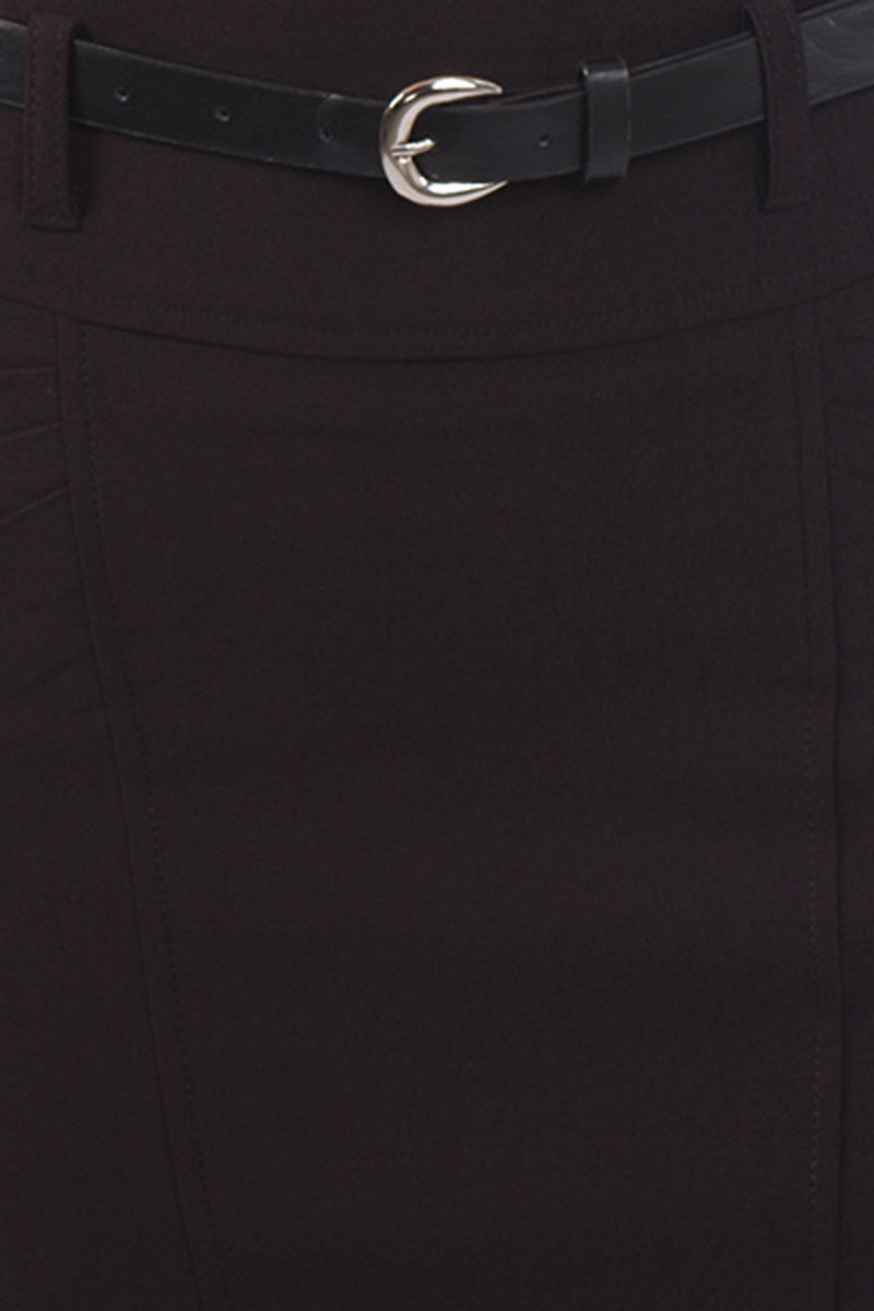 Sakkas Petite Stretch Short Pencil Skirt with Skinny Belt