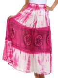 Sakkas Trinity Gypsy Boho Gauzy Skirt#color_Pink