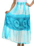 Sakkas Trinity Gypsy Boho Gauzy Skirt#color_Turquoise
