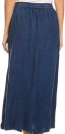 Sakkas Indra Thin Lightweight Summer Bohemian Skirt With Detailed Lace Embroidery