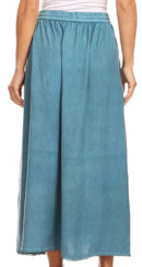 Sakkas Indra Thin Lightweight Summer Bohemian Skirt With Detailed Lace Embroidery