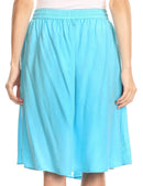 Sakkas Beyza  Casual Peasant Mid Skirt with Elastic Waist Embroidery and Eyelet