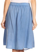 Sakkas Beyza  Casual Peasant Mid Skirt with Elastic Waist Embroidery and Eyelet