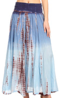 Sakkas Lucia Womens Bohemian Gypsy Convertible Fold Over Waist Skirt Flare Long#color_TD-Navy 