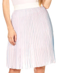 Sakkas Amira Accordion Pleated Midi Crepe Slim Skirt with Elastic Waist#color_Blue/Pink