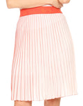 Sakkas Amira Accordion Pleated Midi Crepe Slim Skirt with Elastic Waist#color_Orange
