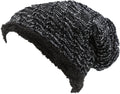Sakkas Baldo Chunky Knit Faux Mint Lined Slouchy Hat Warm Unique Soft Unisex#color_YC16142-Black