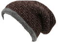Sakkas Baldo Chunky Knit Faux Mint Lined Slouchy Hat Warm Unique Soft Unisex#color_YC16142-Brown