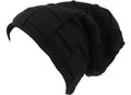 Sakkas Baldo Chunky Knit Faux Mint Lined Slouchy Hat Warm Unique Soft Unisex#color_YC16145-Black
