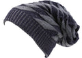 Sakkas Baldo Chunky Knit Faux Mint Lined Slouchy Hat Warm Unique Soft Unisex#color_YC16147-Blackgrey