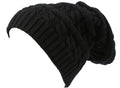 Sakkas Baldo Chunky Knit Faux Mint Lined Slouchy Hat Warm Unique Soft Unisex#color_YC16149-Black