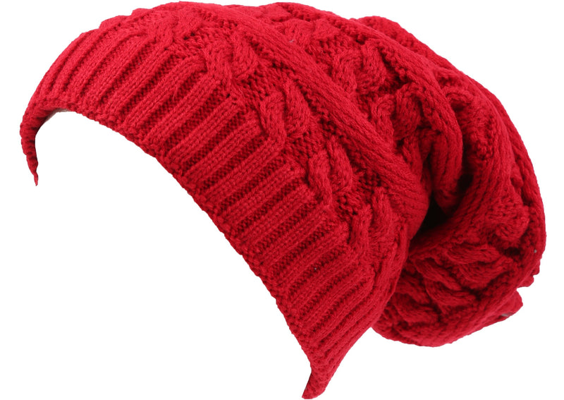 Sakkas Baldo Chunky Knit Faux Mint Lined Slouchy Hat Warm Unique Soft Unisex