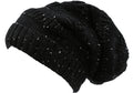 Sakkas Cosimo Unisex Slouchy Beanie Hat Simple and Casual Everyday Commuter#color_YC16148-Black