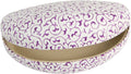 Sakkas Large Clamshell Filigree Embossed Hard Sunglasses Case#color_White / Purple