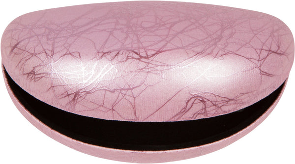 Sakkas Metallic Shimmer Embossed Veins Large Clamshell Hard Sunglasses Case#color_Baby Pink