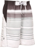 Sakkas Jaiel Multi Color Striped Design Skate Surf Board Short / Swim Trunks#color_Black