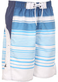 Sakkas Jaiel Multi Color Striped Design Skate Surf Board Short / Swim Trunks#color_Turquoise