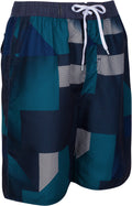 Sakkas Eliot Classic Surf Skate Swim Trunks Geometric Print and Elastic Waist#color_Navy 