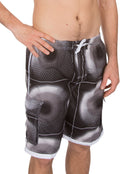 Sakkas Sun Ray Skate Surf Cargo Swim Trunks#color_Midnight Charcoal