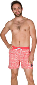 Sakkas Mens Eli Ebru Pattern Floral Marbling Skate Surf Board Short / Swim Trunks#color_Apricot