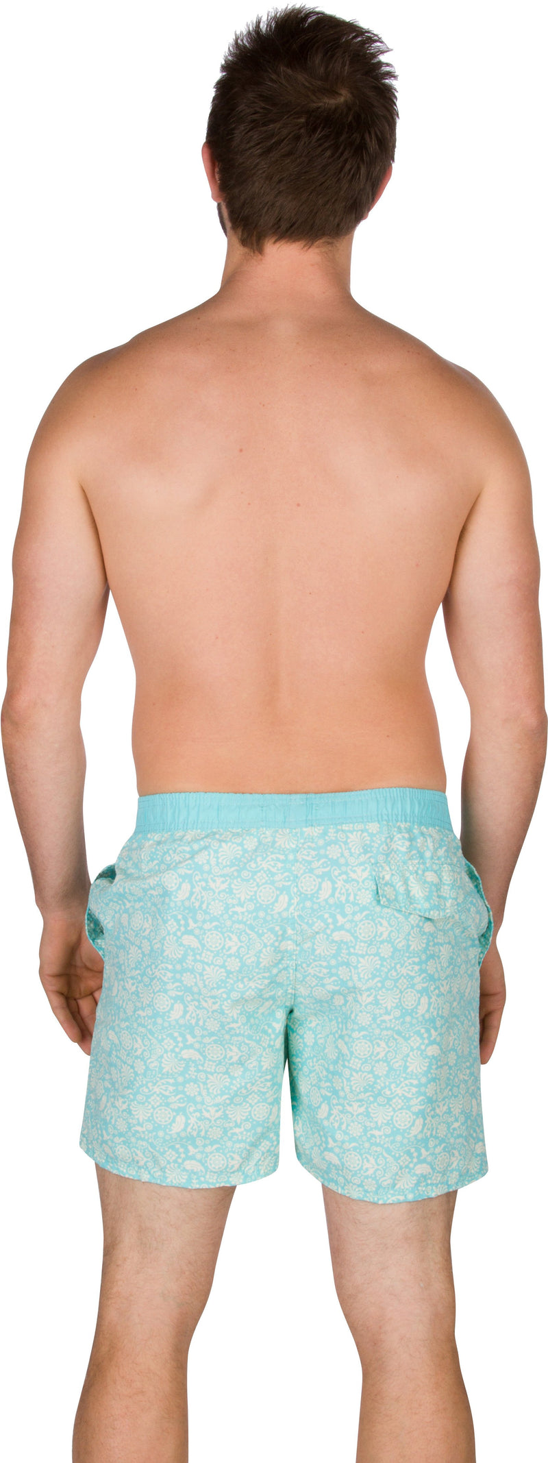 Sakkas Mens Eli Ebru Pattern Floral Marbling Skate Surf Board Short / Swim Trunks