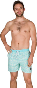 Sakkas Mens Eli Ebru Pattern Floral Marbling Skate Surf Board Short / Swim Trunks#color_MarineBlue