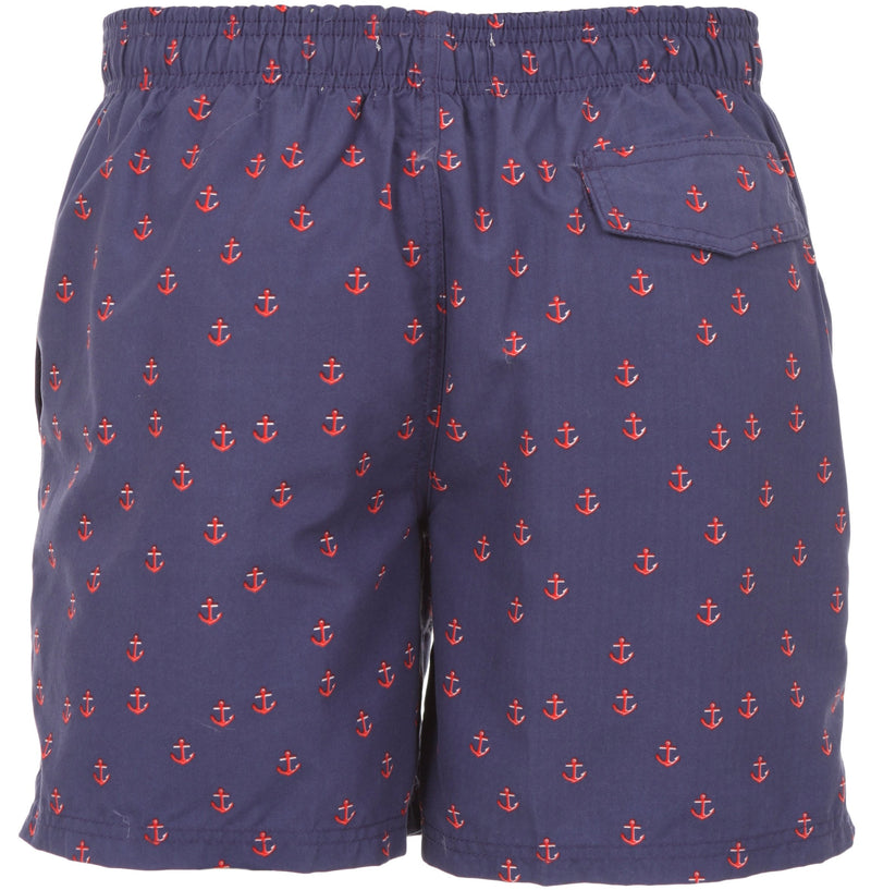 Sakkas Mens Sailor Sailboat Anchor Printed Skate Surf Board Short / Swim Trunk