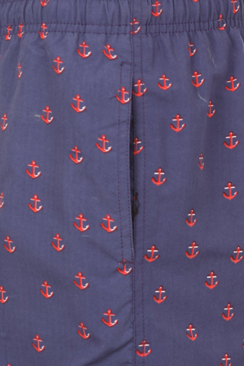 Sakkas Mens Sailor Sailboat Anchor Printed Skate Surf Board Short / Swim Trunk