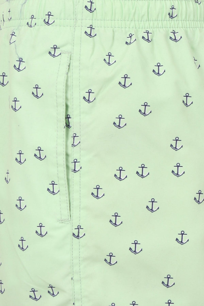 Sakkas Mens Sailor Sailboat Anchor Printed Skate Surf Board Short / Swim Trunk
