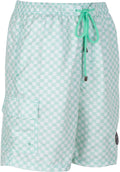 Sakkas Luca Checkered Patch Pocket Swim Trunk/Boardshort#color_Seafoam 
