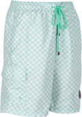 Sakkas Luca Checkered Patch Pocket Swim Trunk/Boardshort#color_Seafoam
