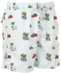 Sakkas Bailer Short Aloha Palm Tree Car Printed Skate Surf Board Short Swim Trunk#color_Sky Blue