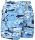Sakkas Rayen Short Braided Drawstring Printed Skate Surf Board Short Swim Trunk#color_White/Navy