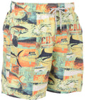 Sakkas Rayen Short Braided Drawstring Printed Skate Surf Board Short Swim Trunk#color_Yellow